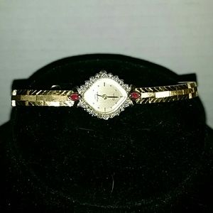 Jules jurgensen diamond & ruby vintage watch